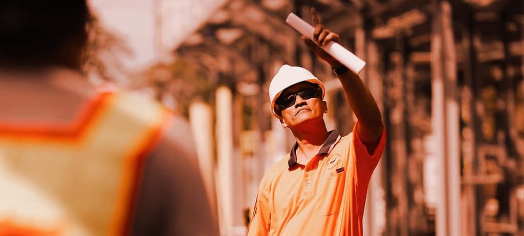 Skilled linesman working on an infrastructure project